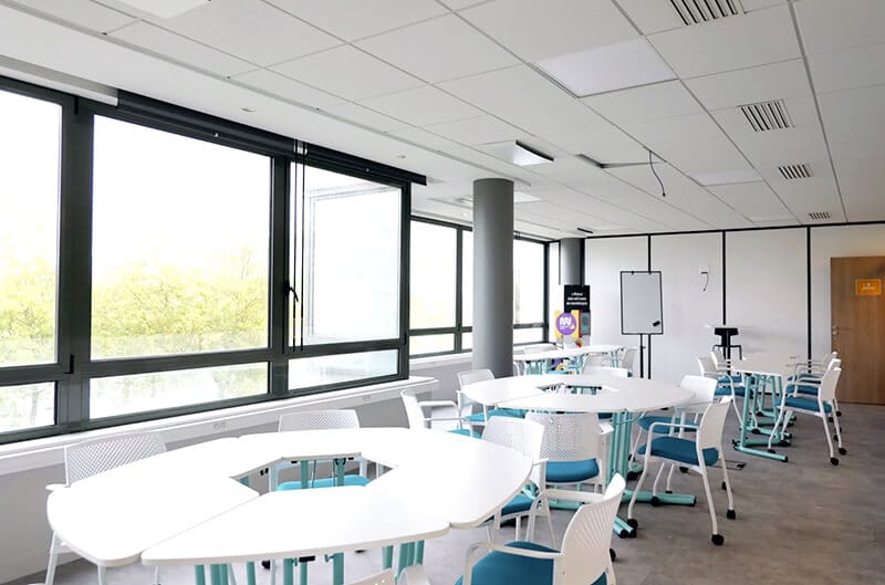 Le campus de la Normandie Web School au Havre et ses salles de cours